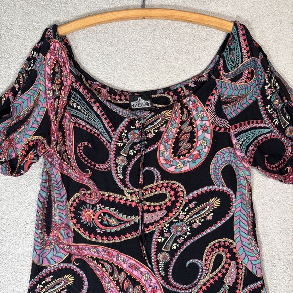 Angie Mini Dress Women’s Size L Bohemian Boho‎ Paisley Festival - Picture 3 of 12